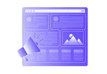 تخطيط صفحة ويب بأسلوب الإطار السلكي يحتوي على كتل محتوى وأيقونة مكبر صوت، يوضح صفحات الهبوط المؤثرة المصممة لتحقيق التحويل.