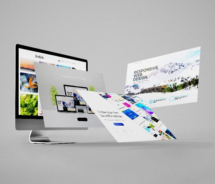 web design concept 3d rendering