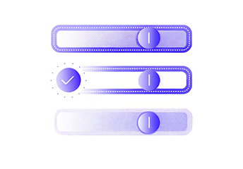 Sliders and checkmarks illustrating subtle microinteractions