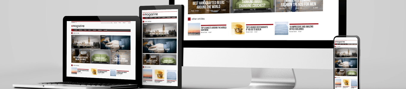 responsive design e magazine website