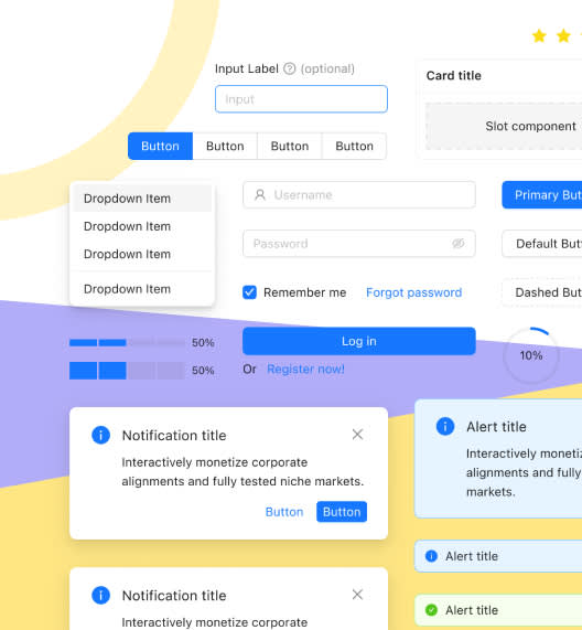 UI components showcasing brand design elements used for creating a consistent brand identity