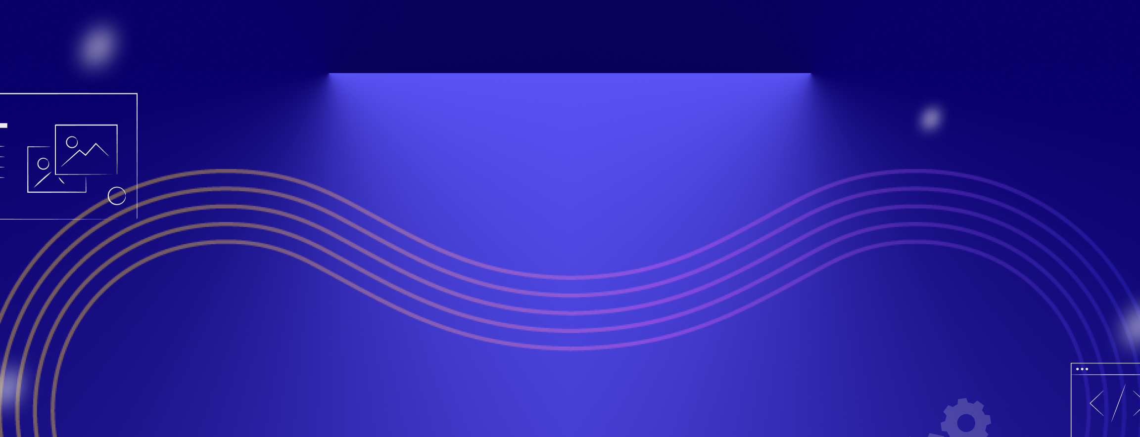 Coming Soon message displayed on a purple background with soft spotlights and wavy gradient lines