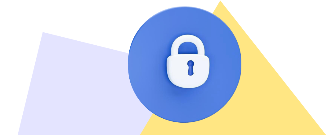 data protection and security, with bold text “Privacy Policy” on a dark blue geometric background
