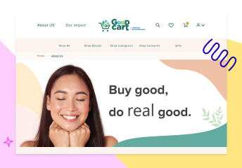 واجهة موقع معاملات B2C تركّز على تصفح عدد كبير من المنتجات وعرض عملية الدفع بكفاءة عالية