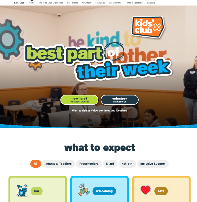 The new Kids’ Club site brings families closer to faith & fun