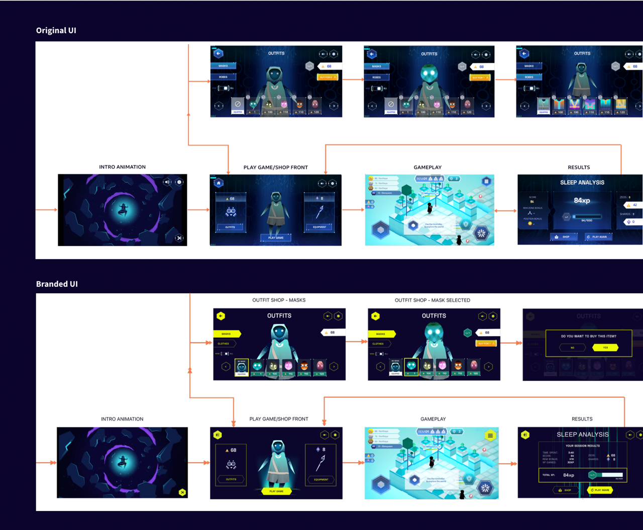 Nightfall user interface work 