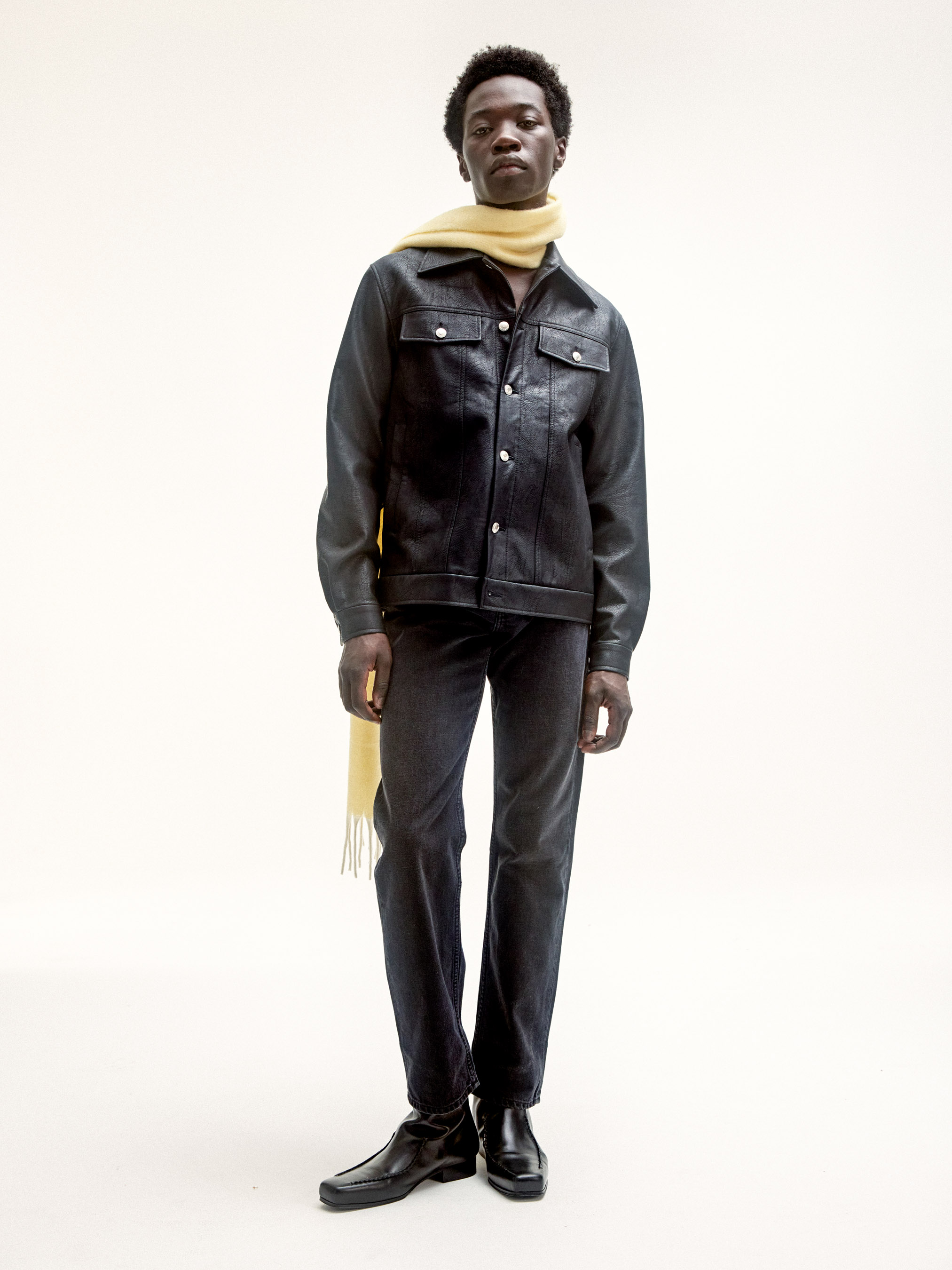 black denim jacket with hoodie