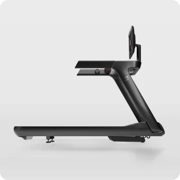 Peloton Commercial Bike, side angle, with the screen rotated toward the viewer