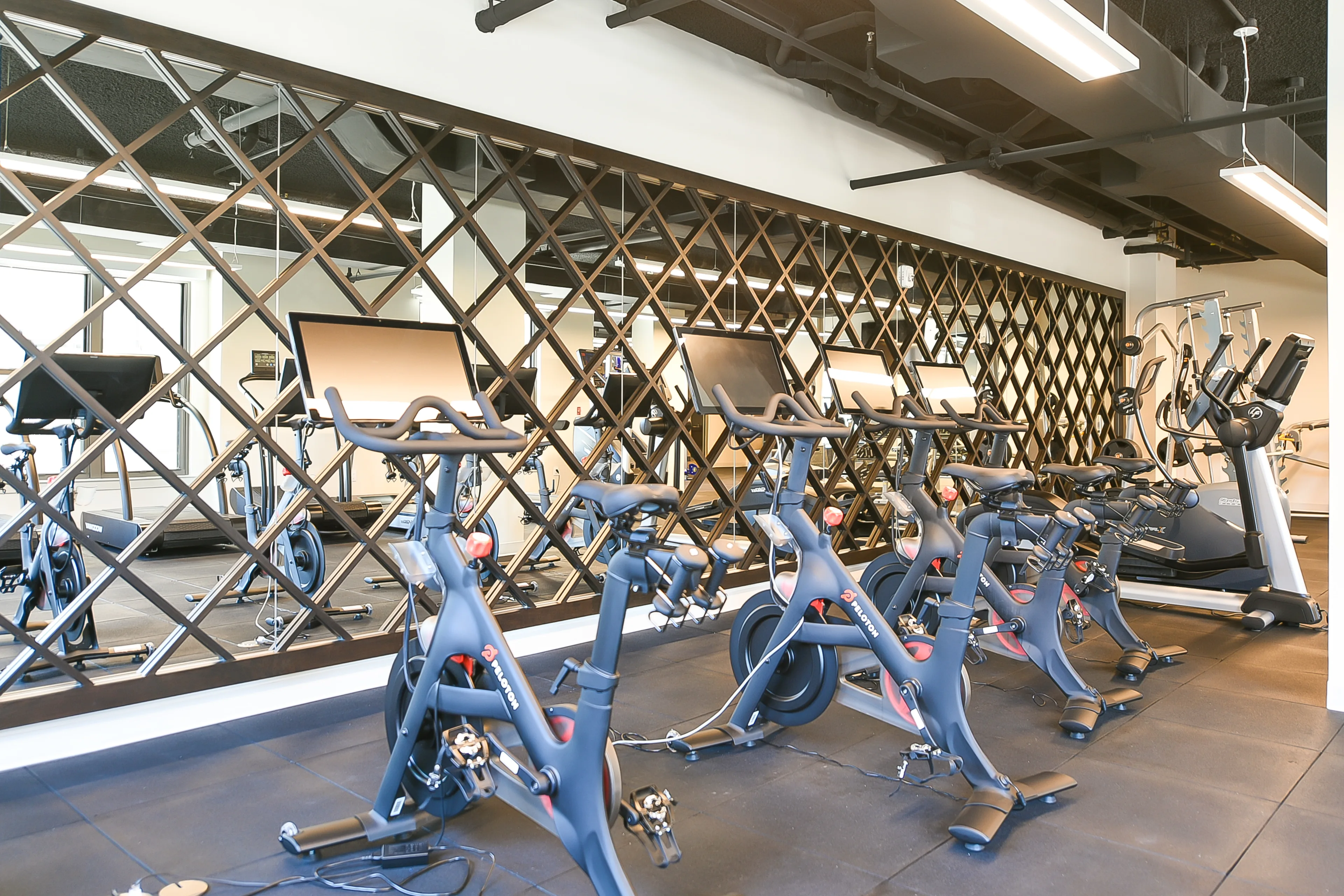Peloton Bikes in the fitness center at