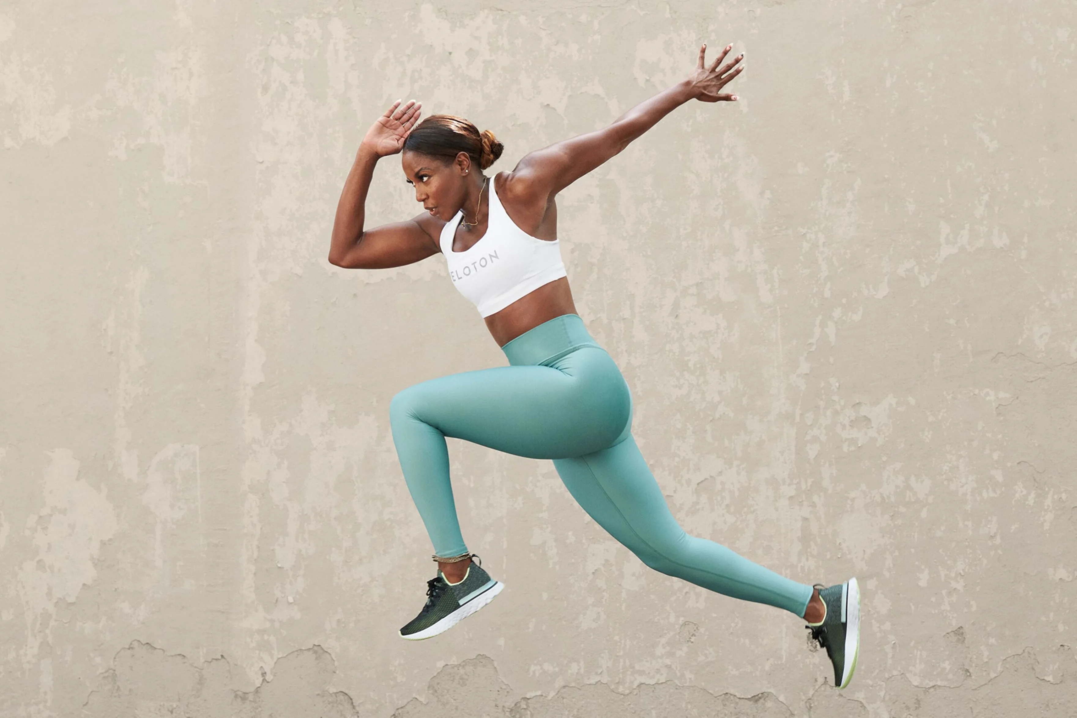 Exerciser running outside