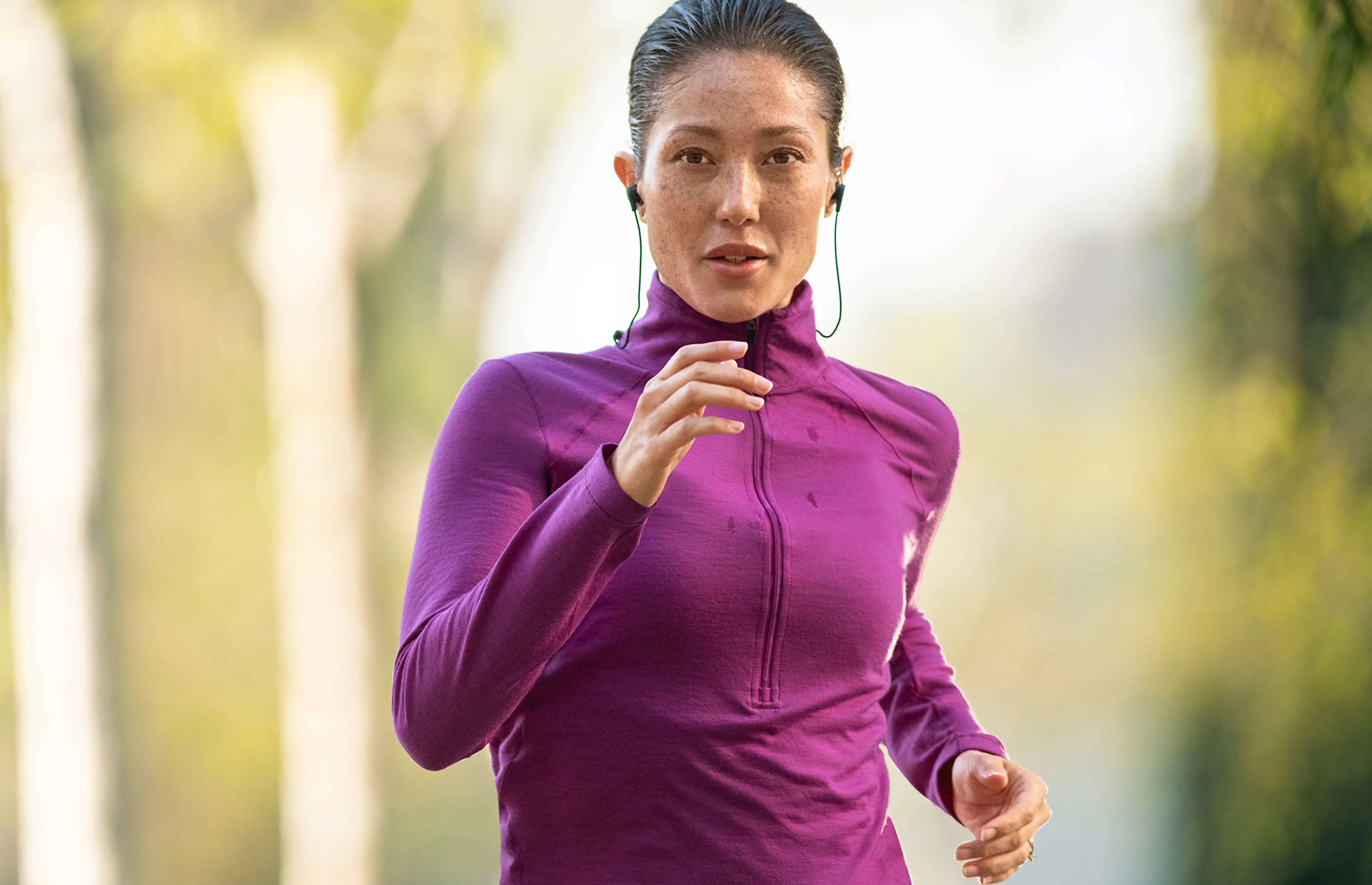 Peloton member running outdoors