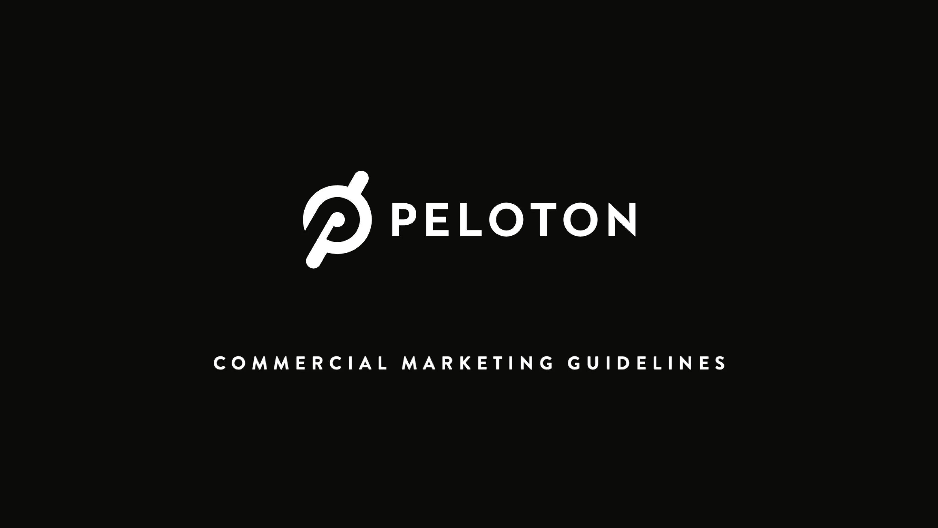 Peloton Commercial Marketing Guidelines Cover Page