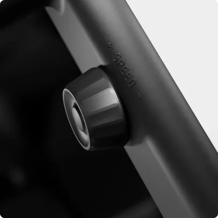 A close-up of the Peloton Commercial Tread knob