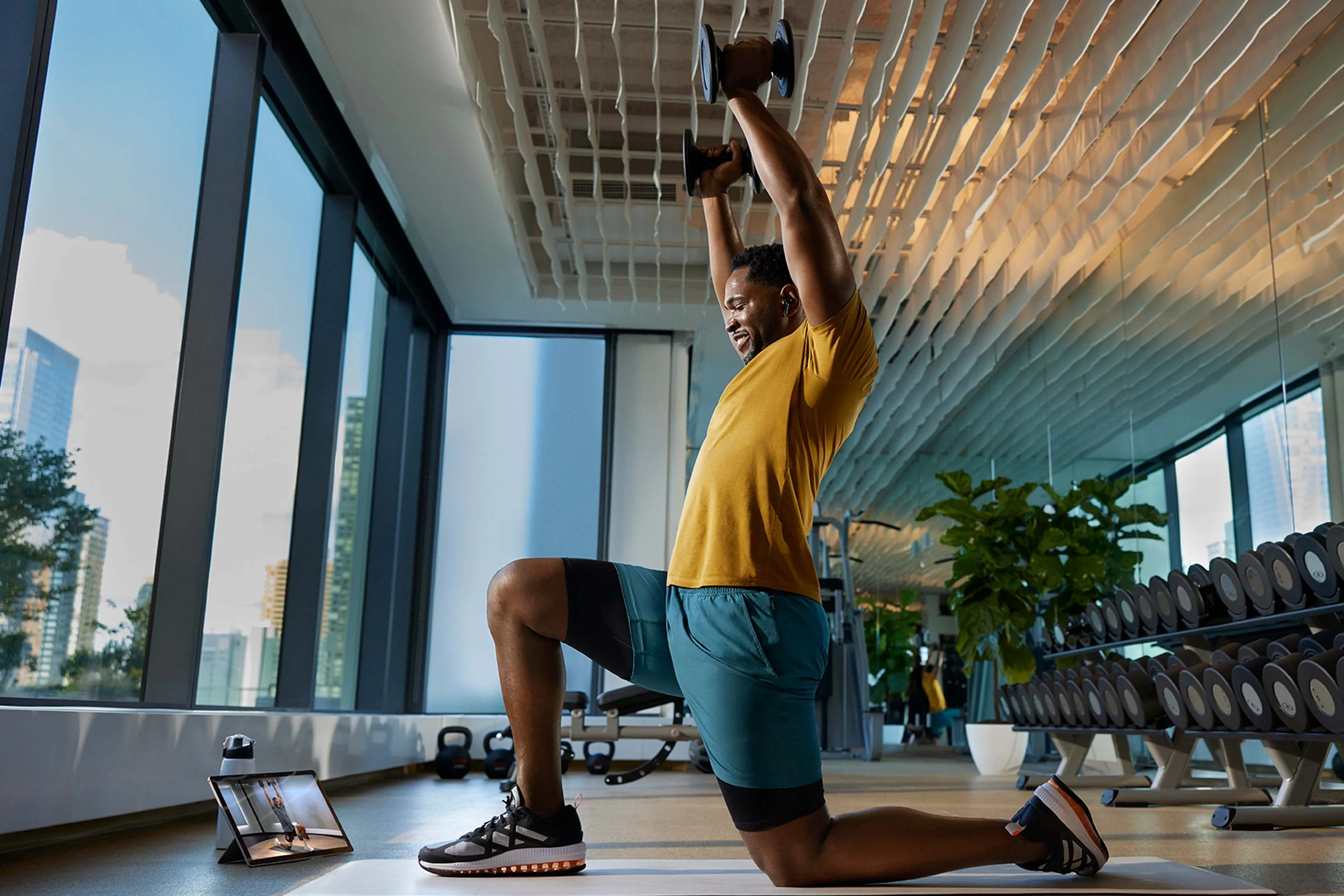 Peloton Member taking a strength class