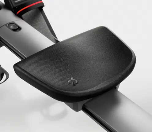 Rear view of the Peloton Row+ with the three-speed fan vent visible below the screen.
