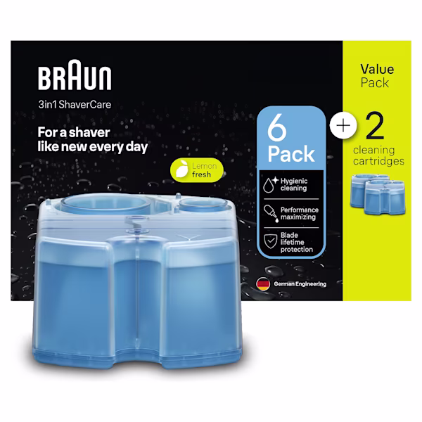 Braun 3-in-1 ShaverCare navulpatroon, 6+2 stuks Braun 3-in-1 ShaverCare navulpatroon, 6+2 stuks