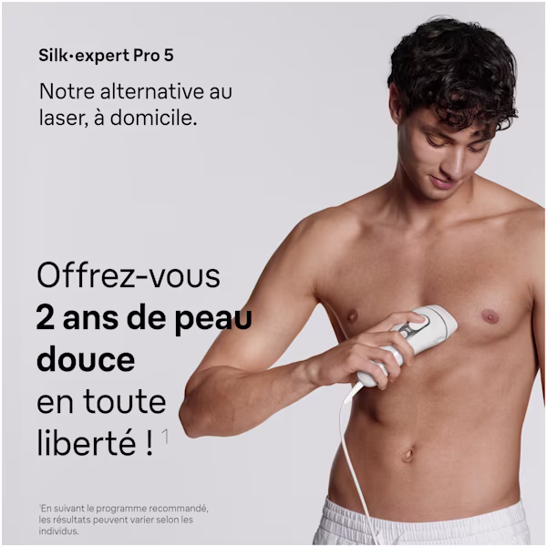 Un homme qui utilise le Braun Silk·expert Pro 5 sur sa lèvre supérieure. Un homme qui utilise le Braun Silk·expert Pro 5 sur sa lèvre supérieure.