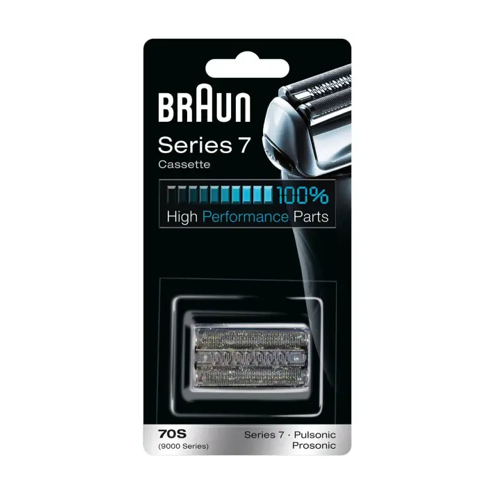 Pack de cassette de rechange Combi 70S de Braun, argent. Pour Series 7, Pulsonic.