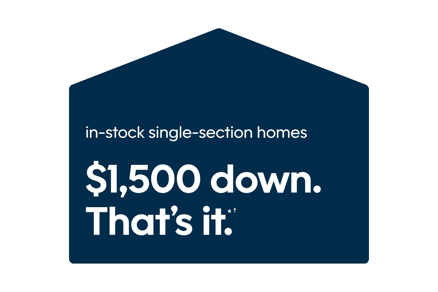 $1,500 down on single-section manufactured homes graphic.