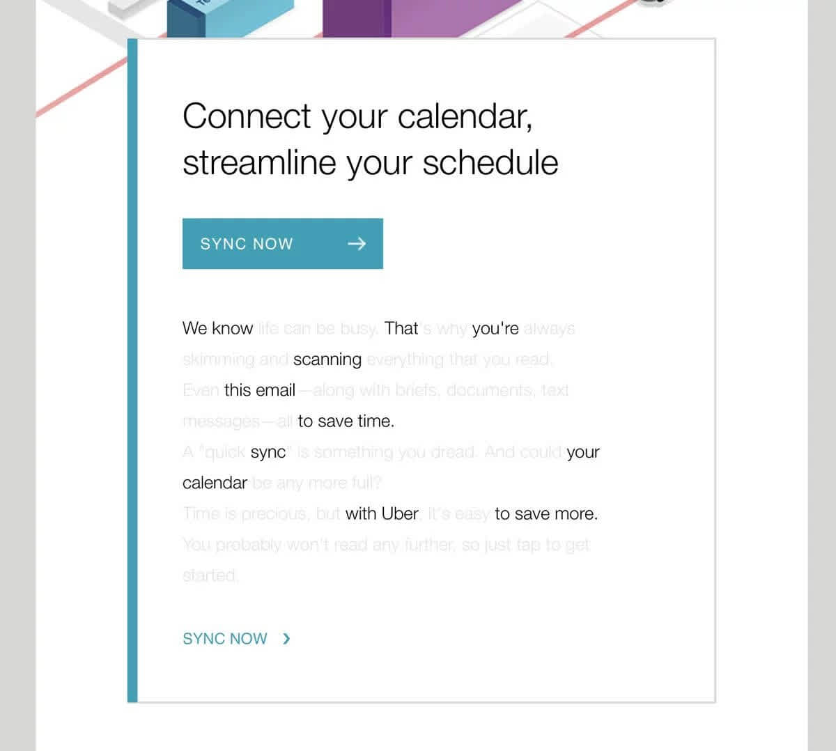 Email for connecting calendar
