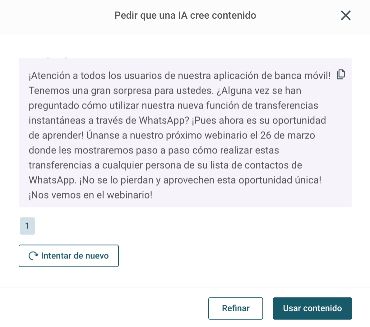 Ejemplo de una invitación a un evento generada por IA gracias al Generador de textos de Sinch Mailjet