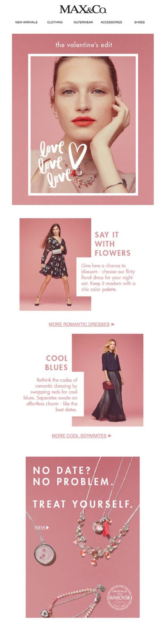 Max&Co’s pink campaign featuring models