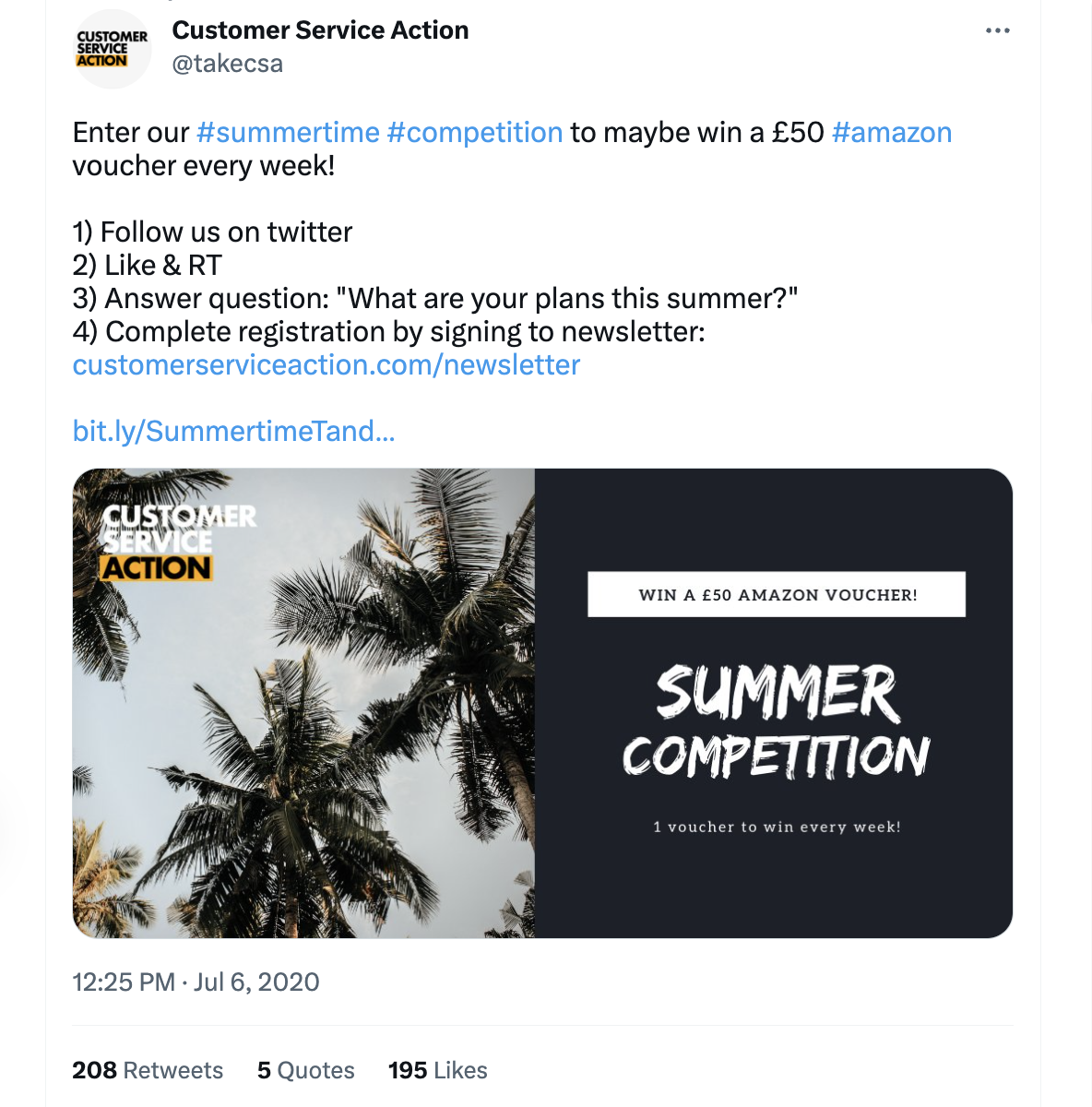 Twitter competition