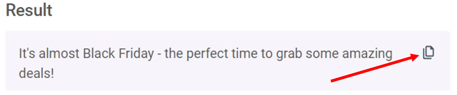 How to copy results to your clipboard in Mailjet’s AI Copy Generator