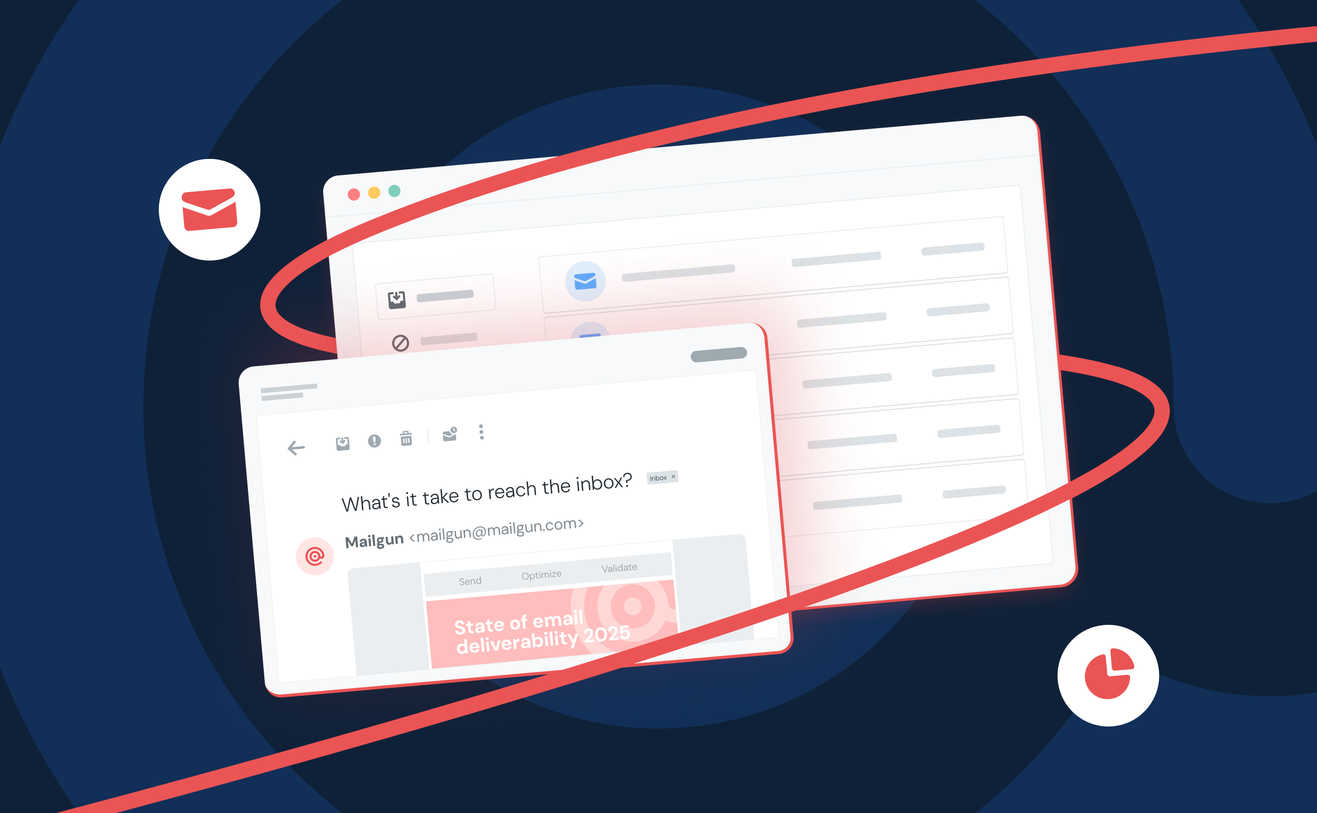 Illustration of an email with deliverability advice from Sinch Mailgun