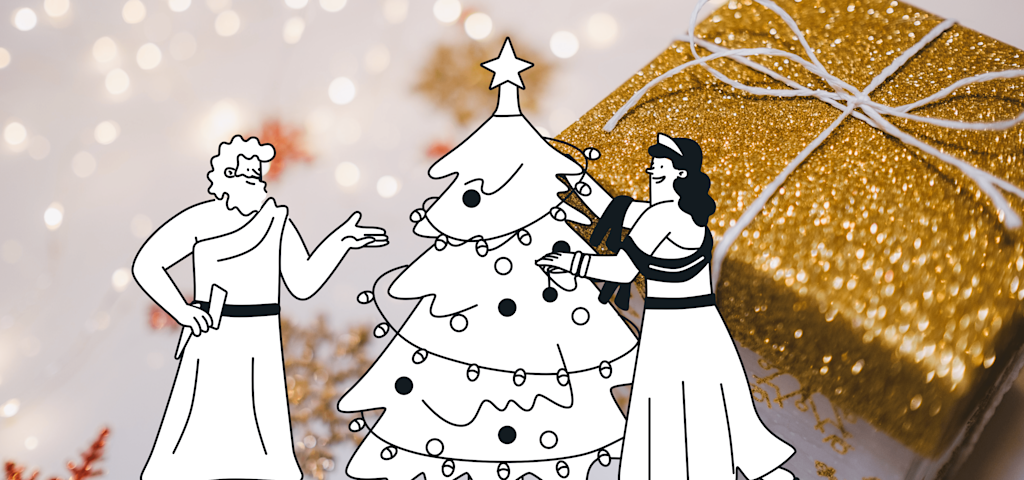 Dieux avec arbre de Noël et aimant