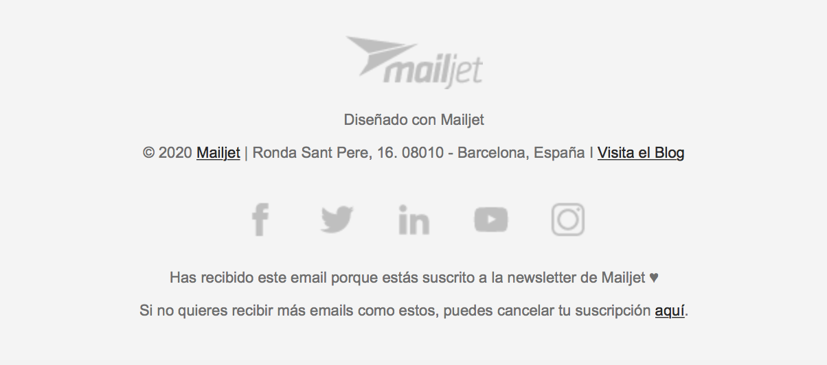 Pie de email Mailjet