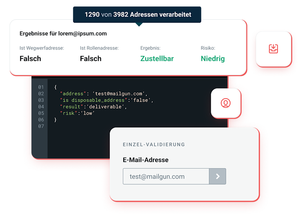 API für die Validierung einzelner E-Mail-Adressen