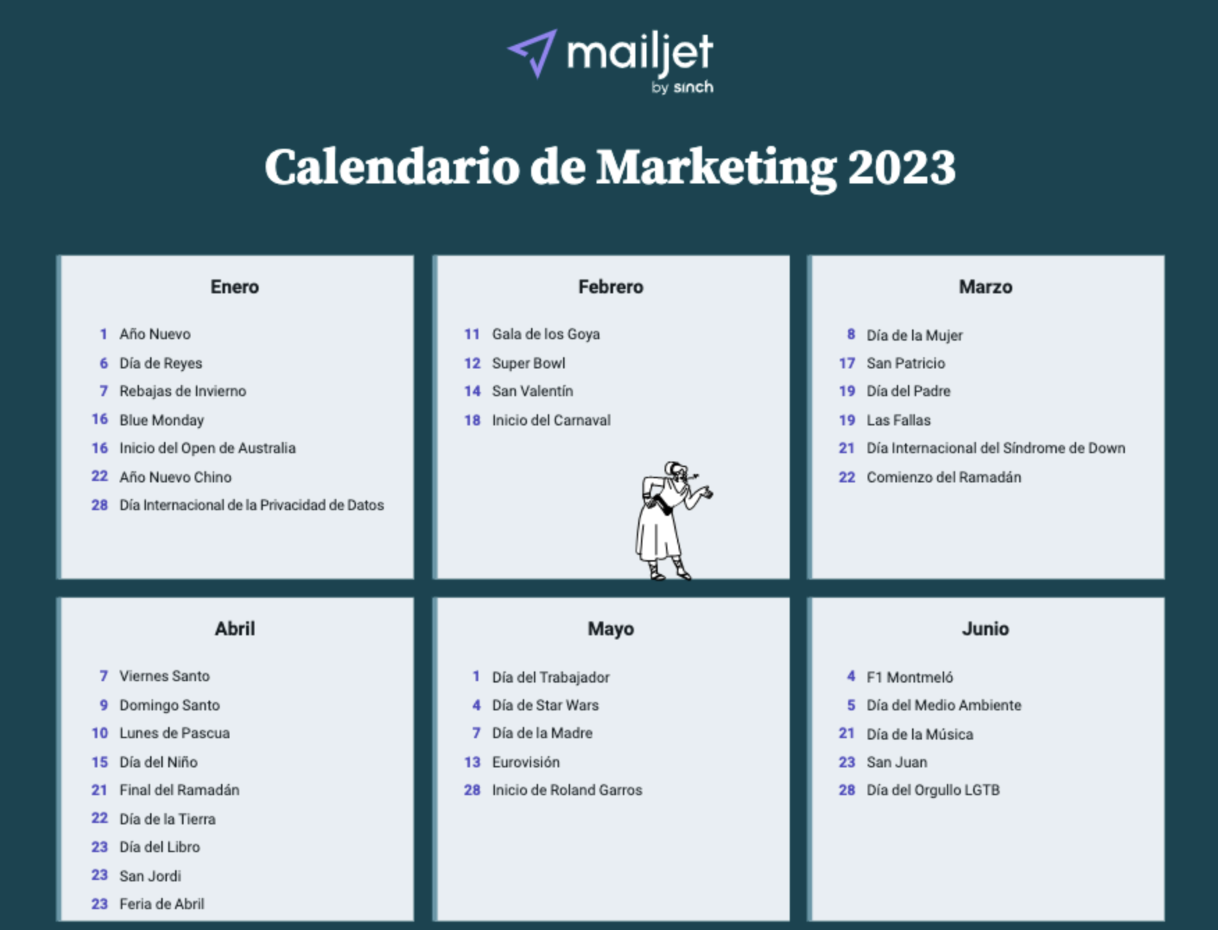 Calendario de marketing de 2023 con todas las fechas destacadas para este año.