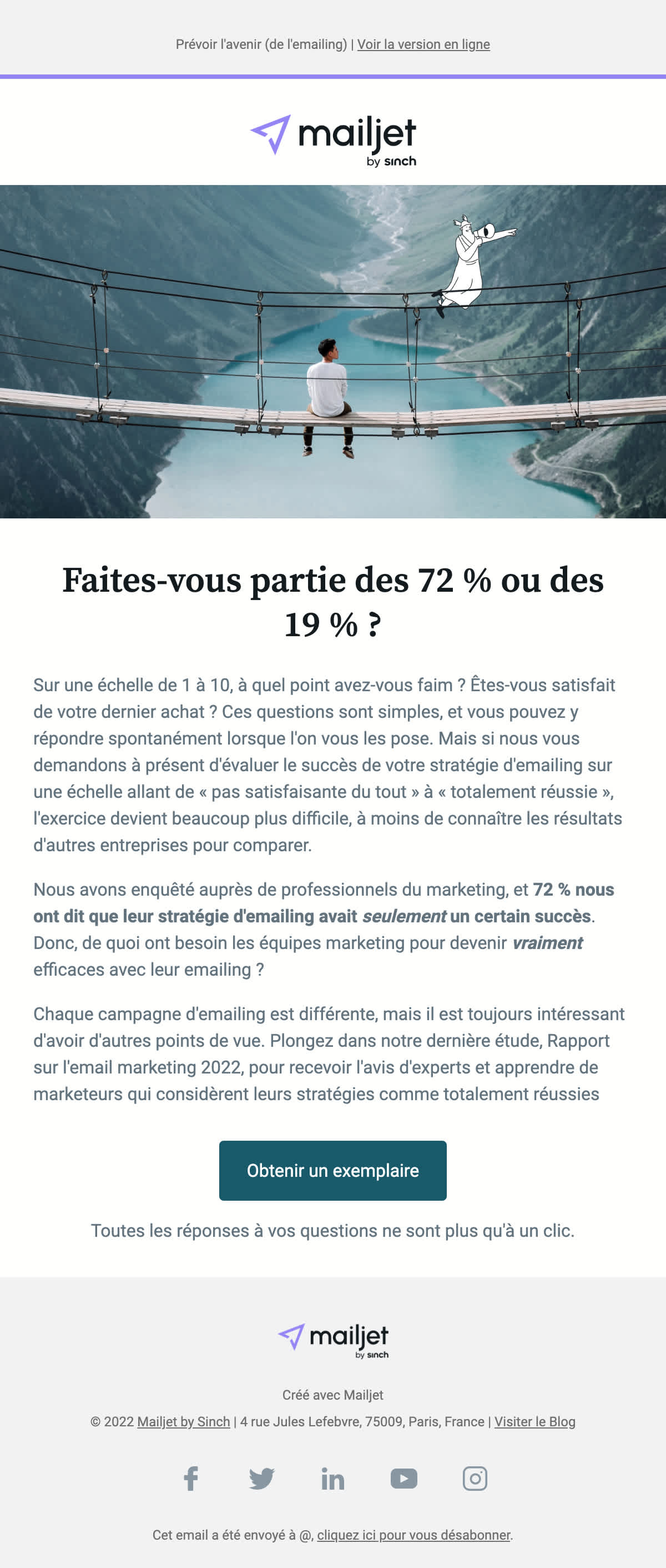 Email d’annonce pour le Rapport sur l’email marketing 2023