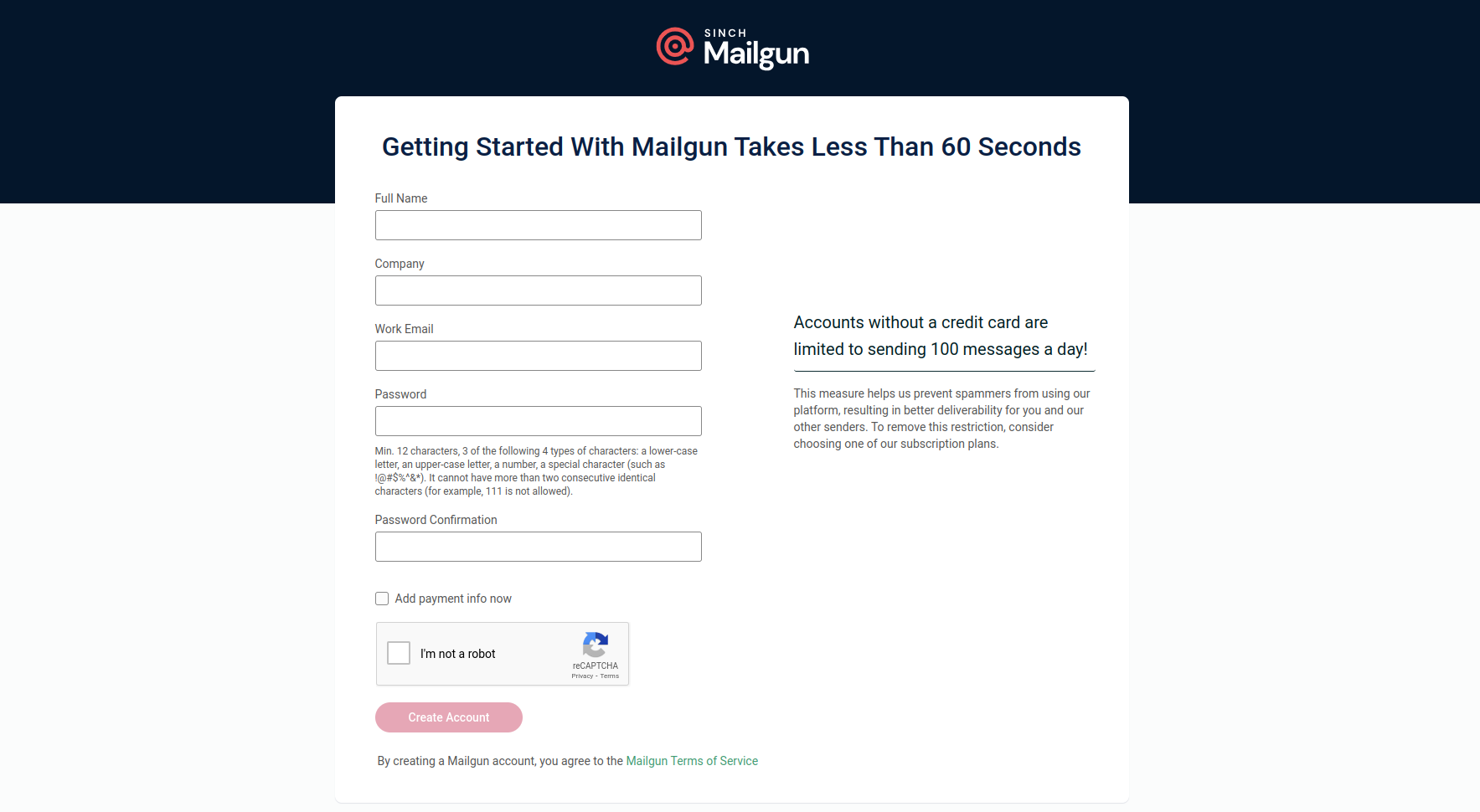 creating a free Mailgun account