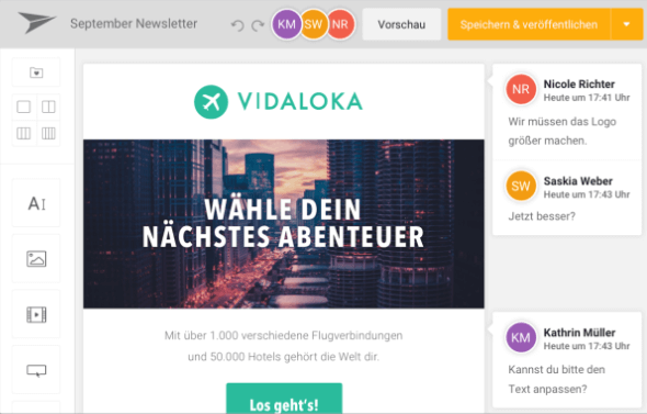 Marketing E-Mails mit Passport erstellen