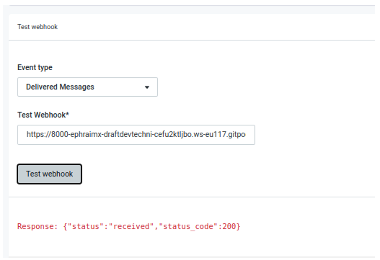 Test webhook Image