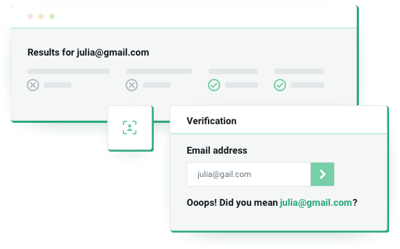 Email verification API mockup