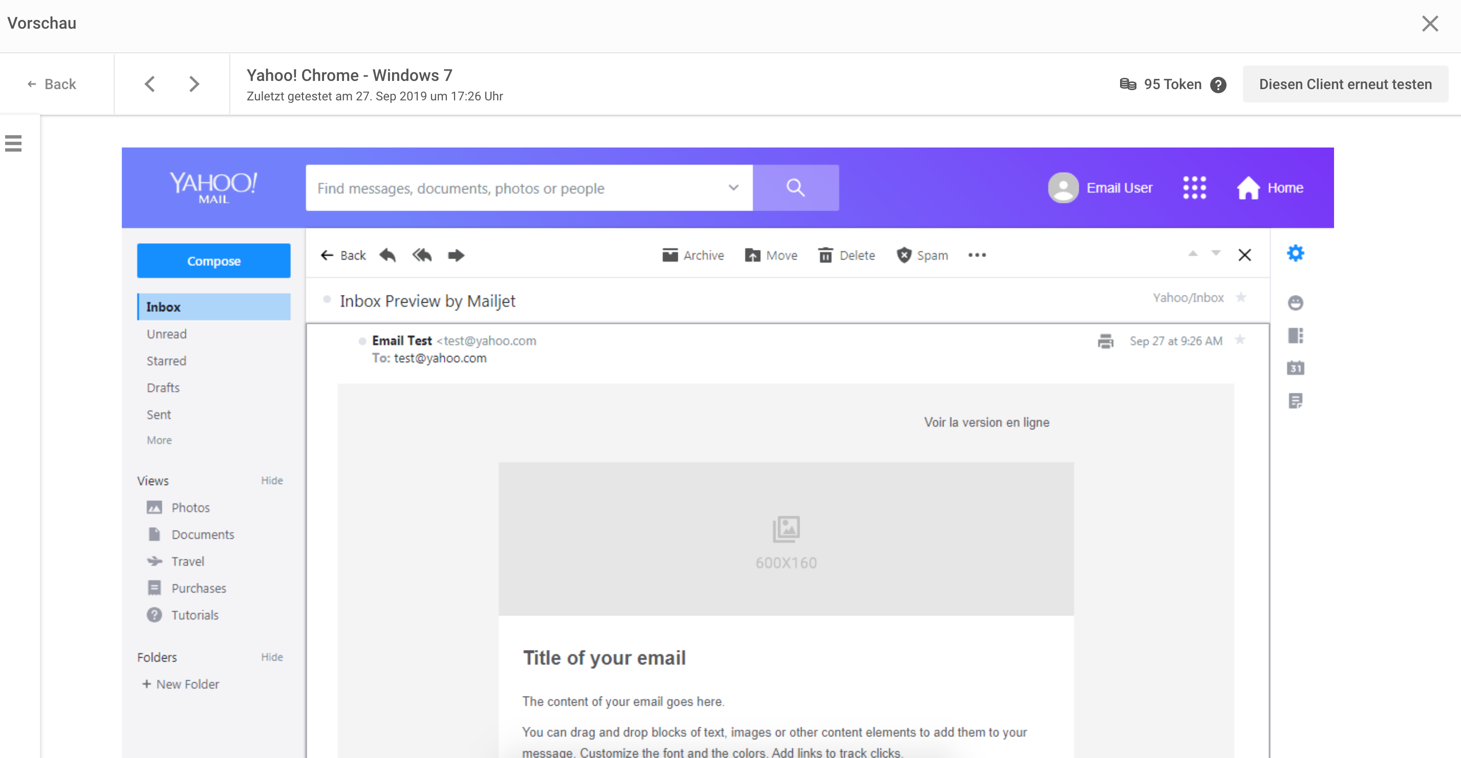 Führen Sie den Inbox Preview Test durch, bevor Sie eine E-Mail versenden.
