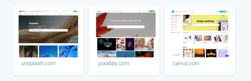 Sample of online image banks