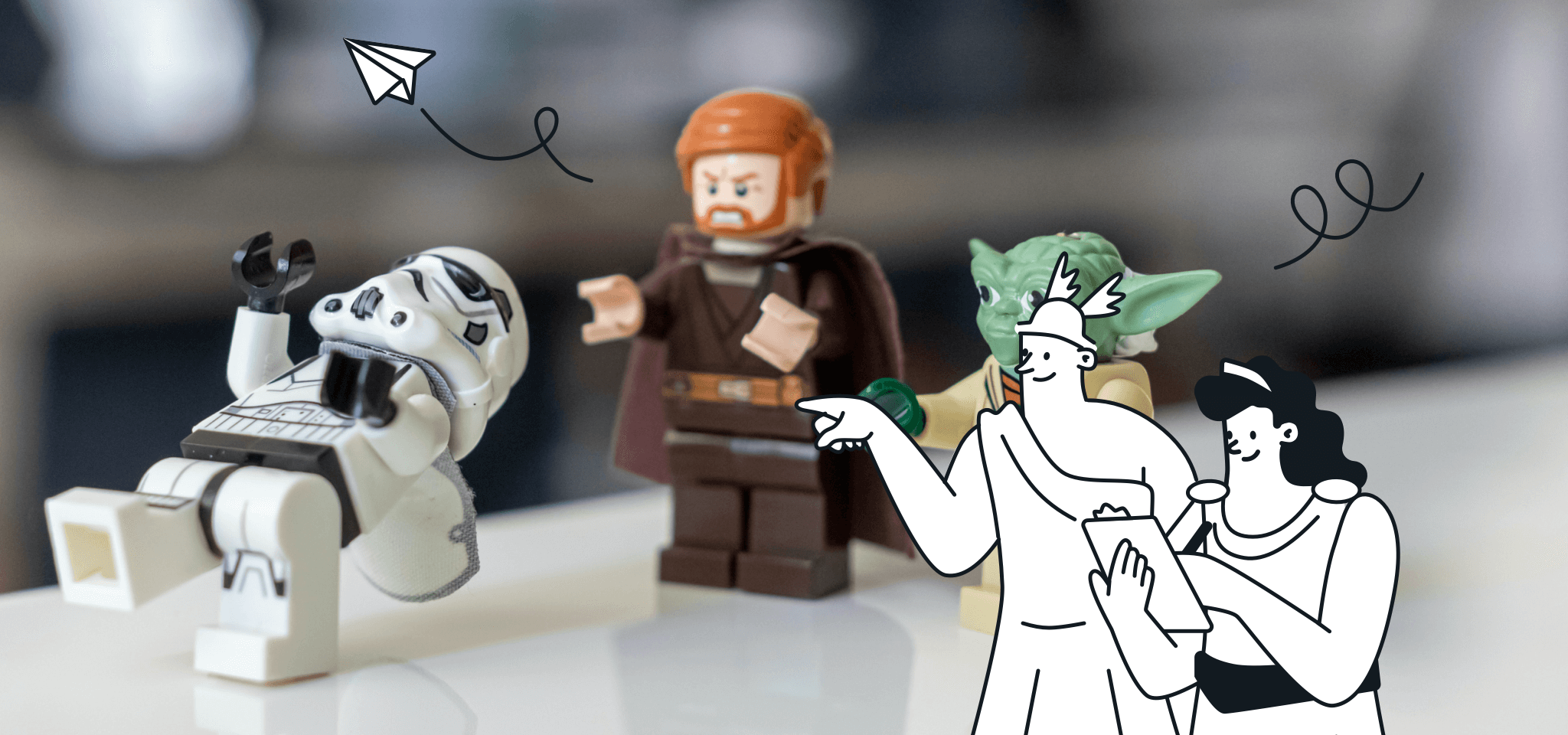 Hermès et Héra avec des légos Star Wars