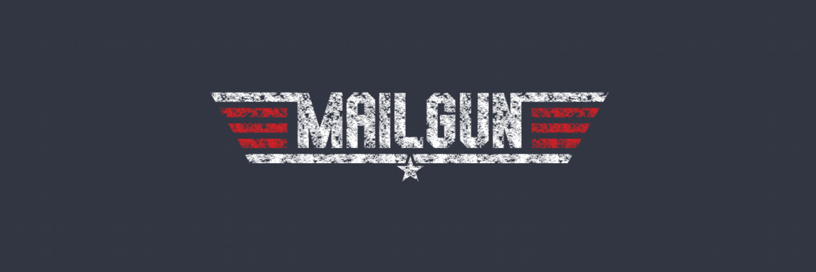 Alternative Mailgun logo design on dark background