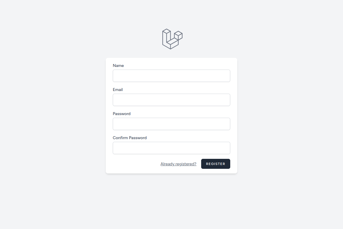Registration page