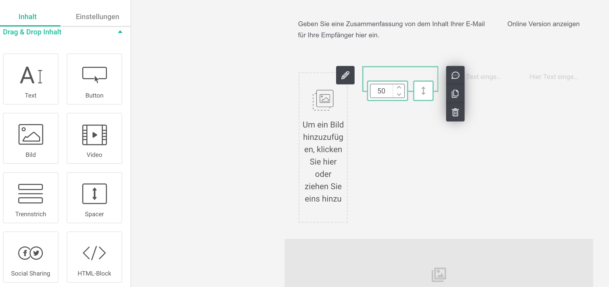 Illustration die den Editor von Mailjet zeigt