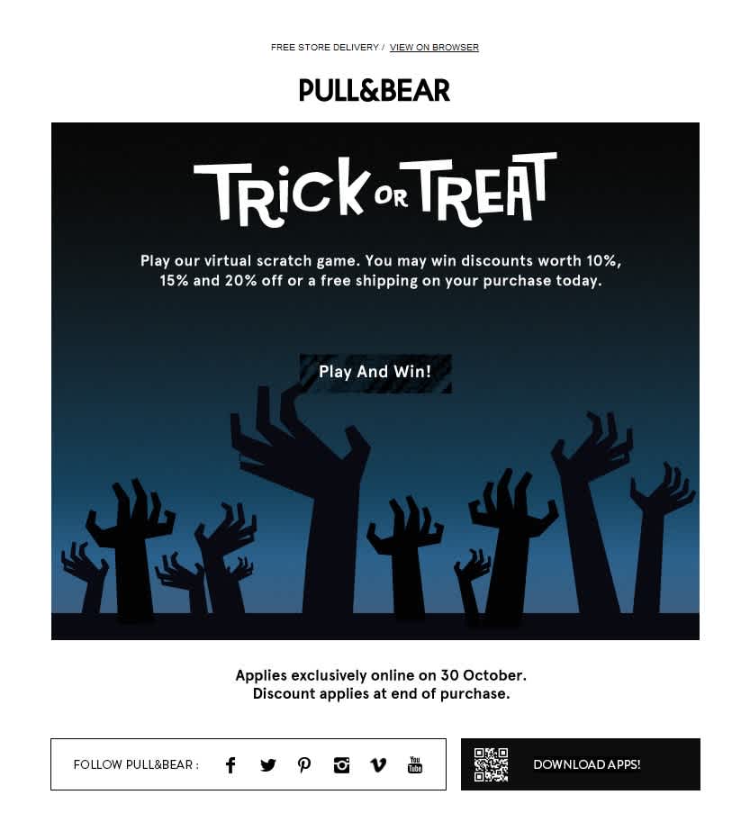 Pull&Bear Newsletter im Halloween-Look
