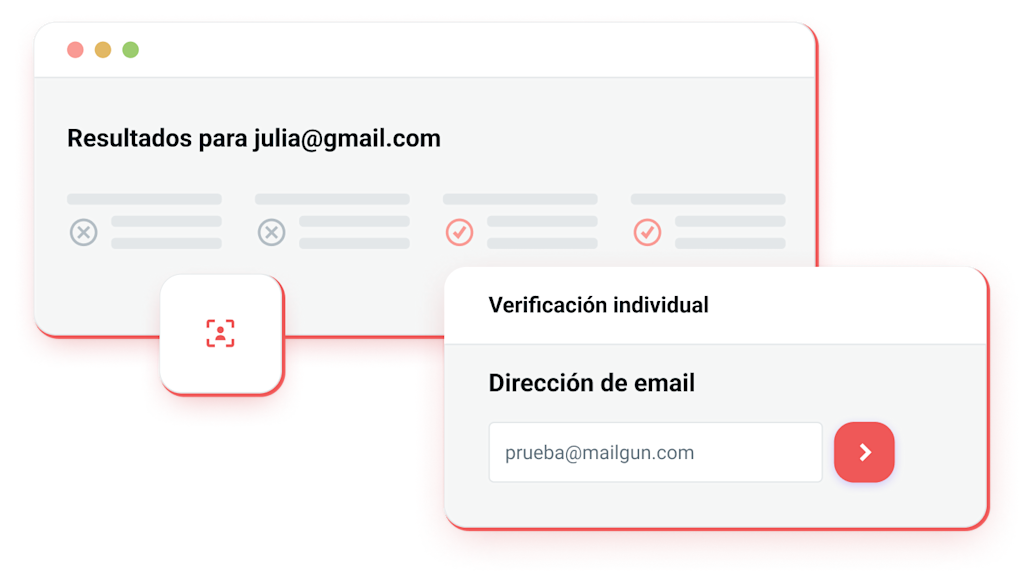 Ilustración gráfica de la validación de emails.