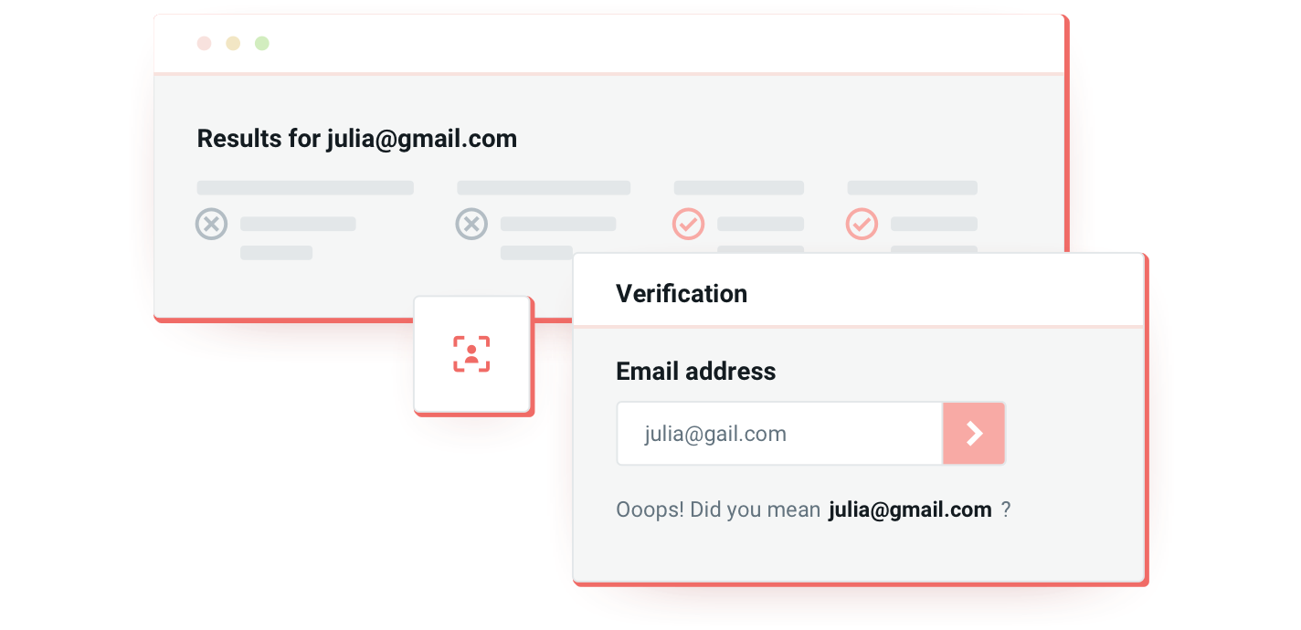 Graphische Darstellung der E-Mail-Validierung.