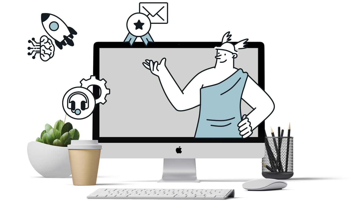 Hermès sur un écran d’ordinateur avec diverses icônes de délivrabilité.