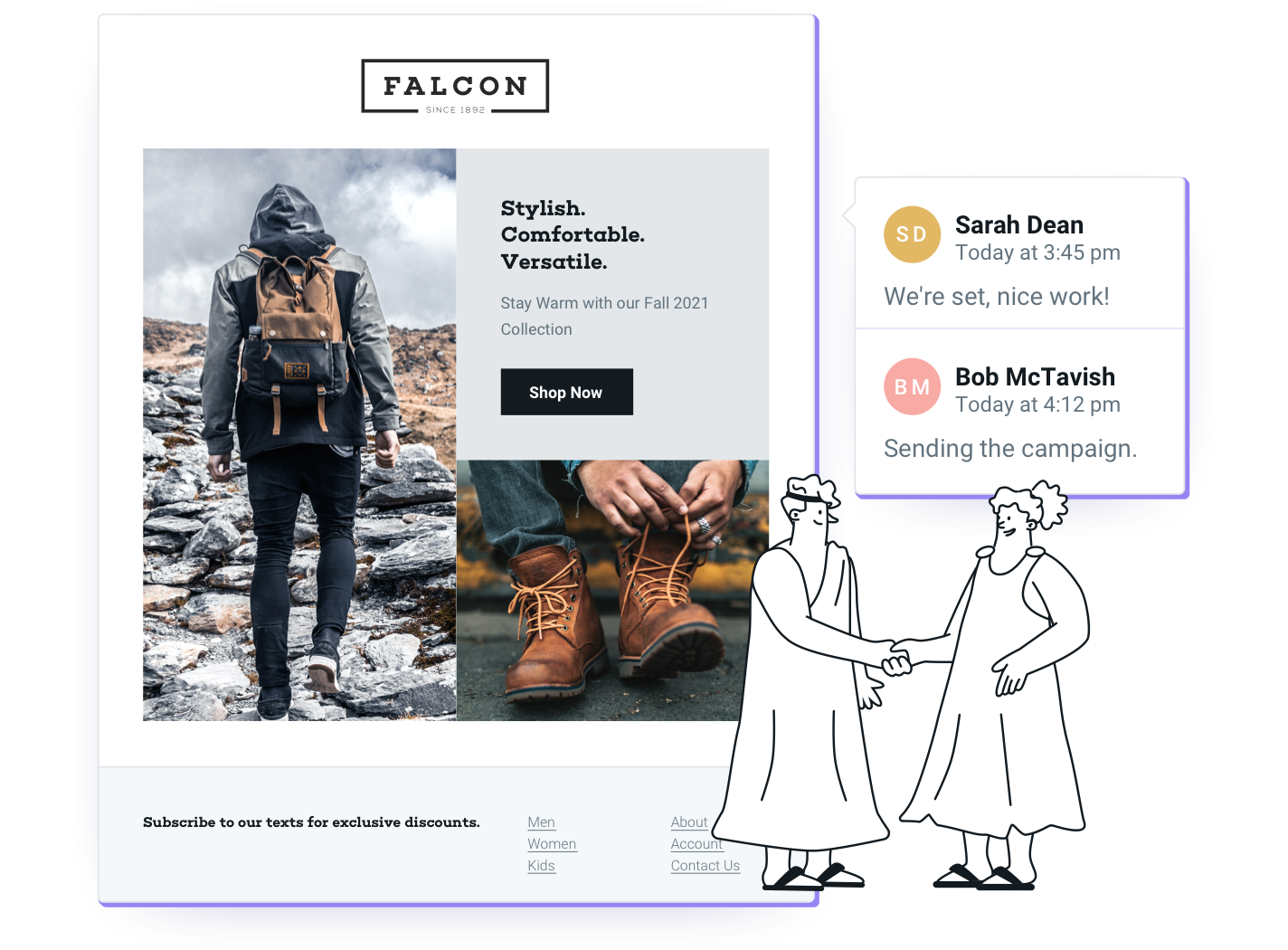 La création d’emails avec la fonctionnalité collaborative pour une meilleure élaboration et des envois plus intelligents.