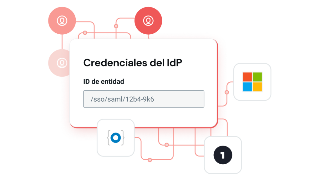 Credenciales de IdP con logotipos de proveedores de SAML